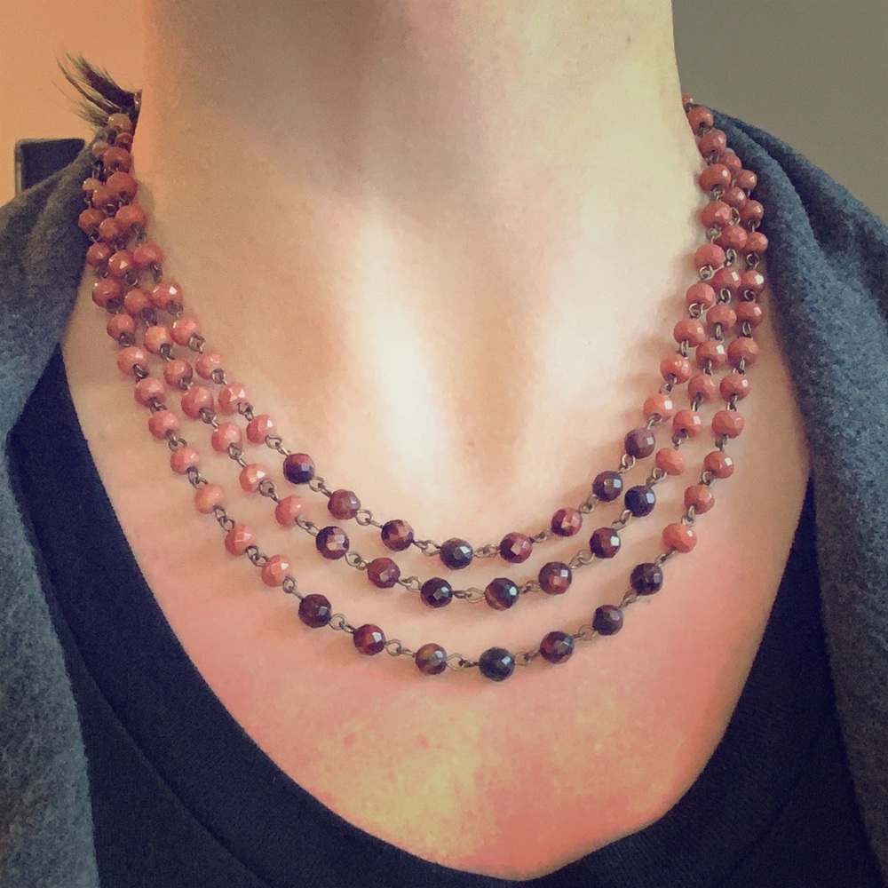 LOFT 3 strand beaded necklace